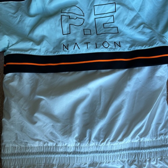 P.E Nation Man Up Windbreaker Jacket Womens M Full Zip Hood Color Block, Outdoor - Picture 9 of 12